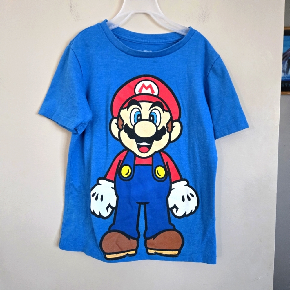 Super Mario Kids Shirt 12 Large Nintendo Gamer Fun Graphic Bros Tee